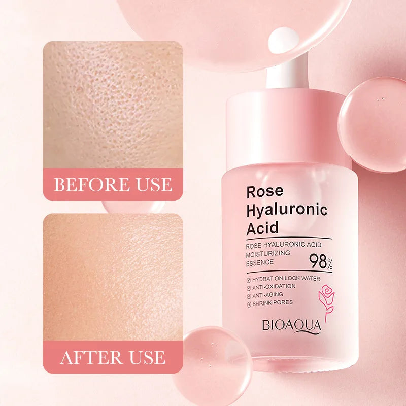BIOAQUA Rose Hyaluronic Acid Essence – Deep Hydration, Brightening & Skin‑Softening Facial Serum