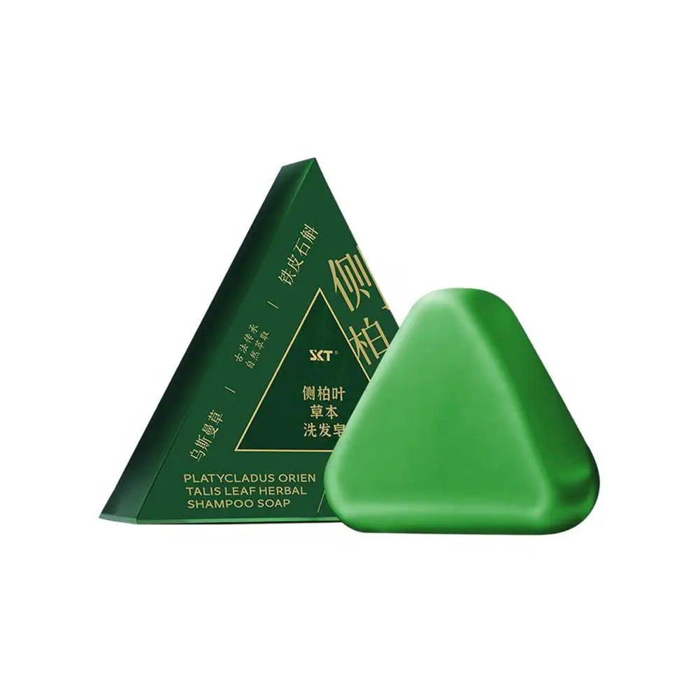 1/3PCS Grass & Platyclades Natural Herbal Shampoo Soap Strengthens Roots Controls Oil Cleanses Scalp Hair Growth Hair Soap