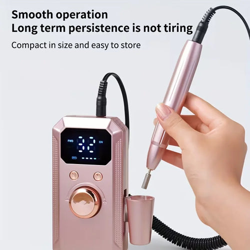1 Set of Manicure and Pedicure Polishing and Shaping Tools, Electric Nail Grinder Set with USB Rechargeable Battery - 32 Adjusta