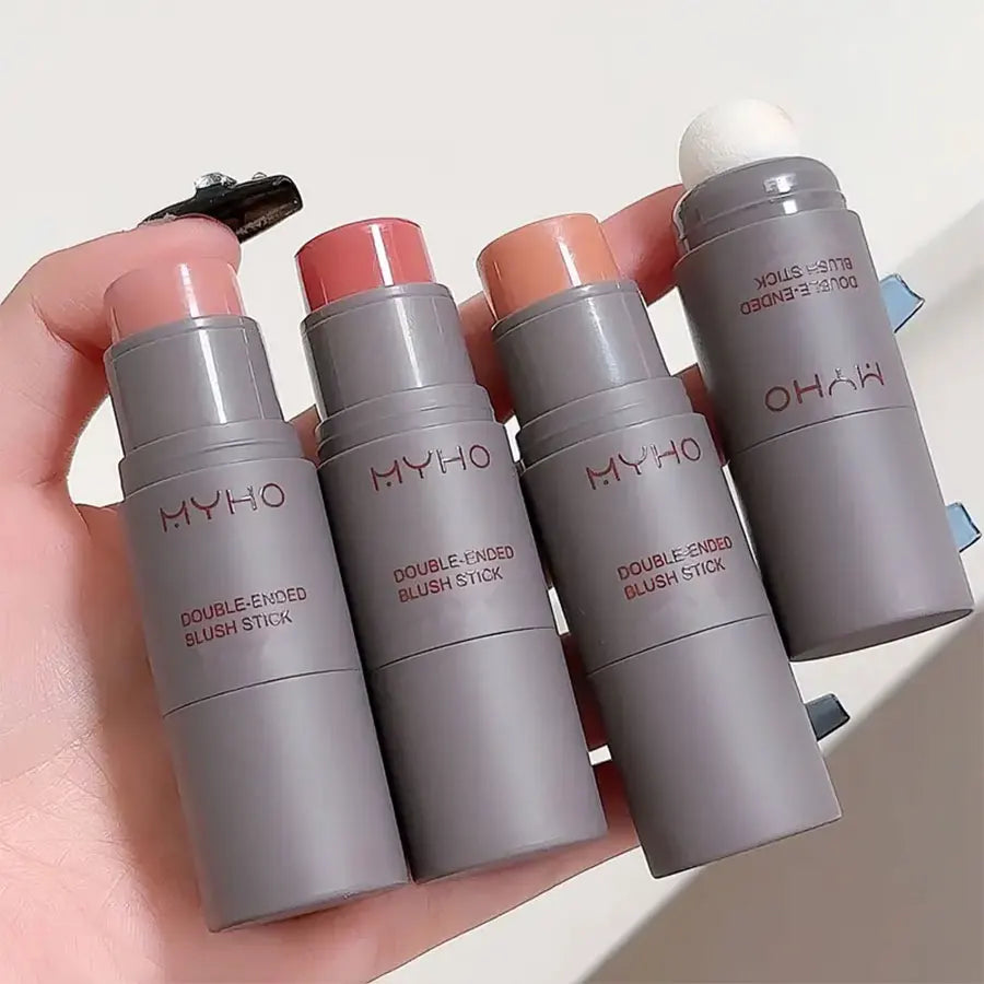 Double‑ended blush stick for easy, precise application