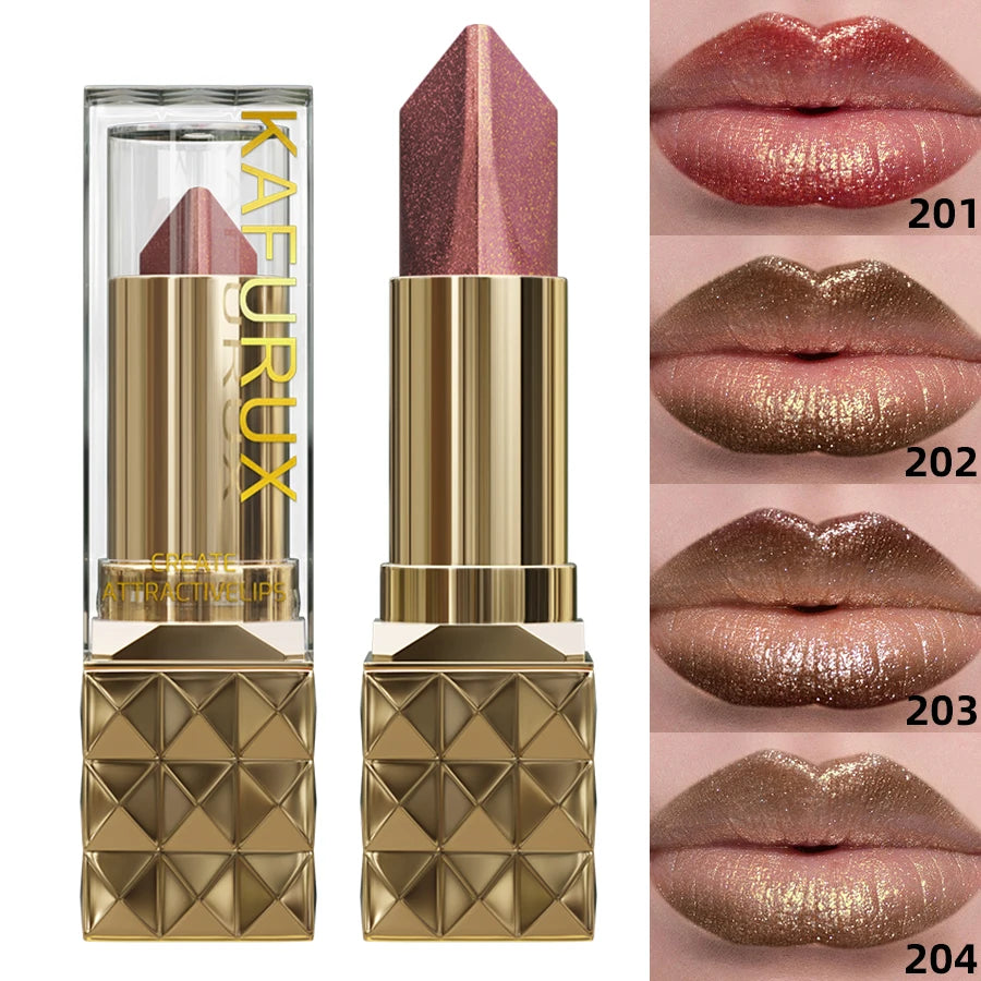 Dual‑Color Metallic Lipstick – Glitter Shine, Matte Finish, Long‑Lasting Lip Tint