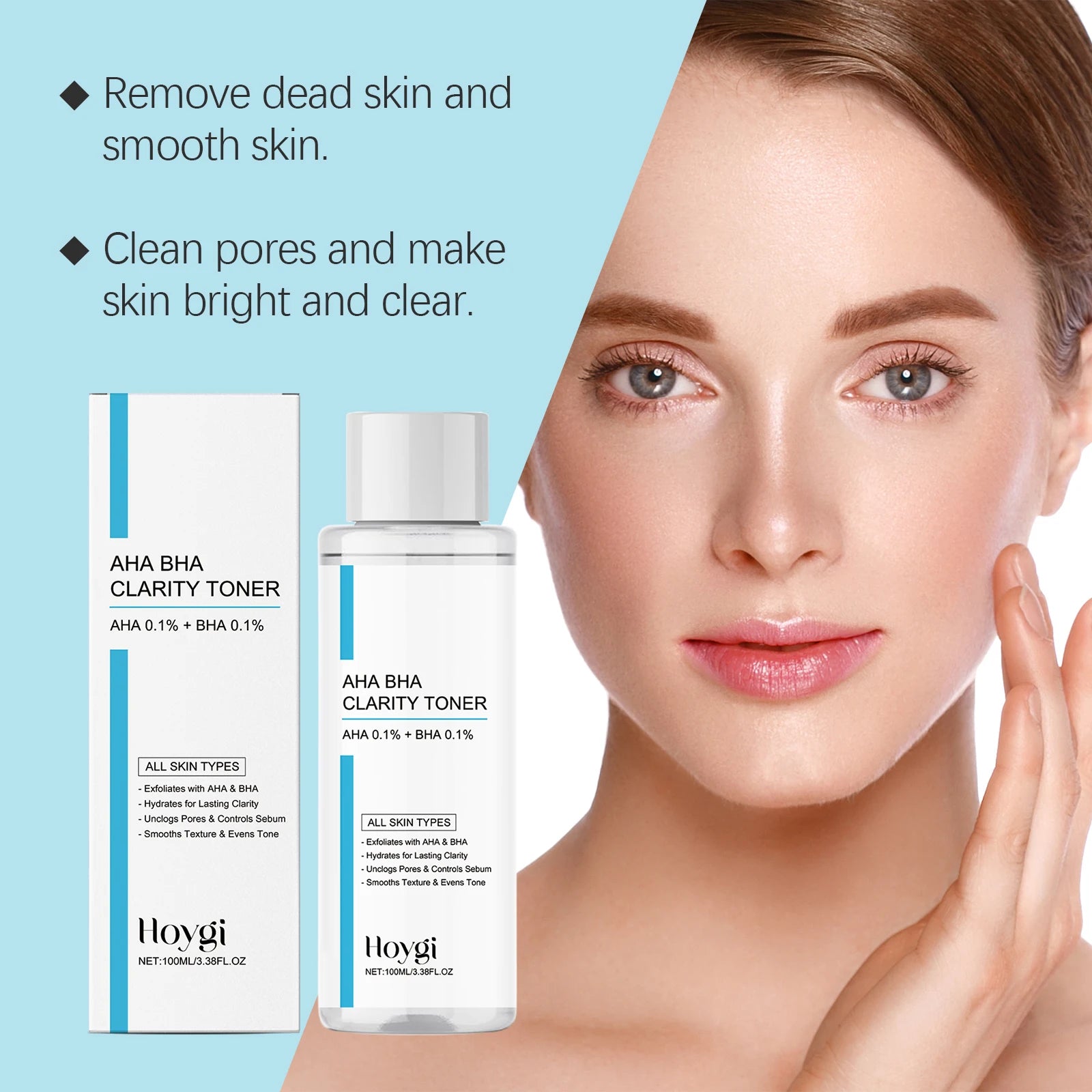 AHA BHA Gentle Exfoliating Toner — Pore Refining & Hydrating Facial Essence