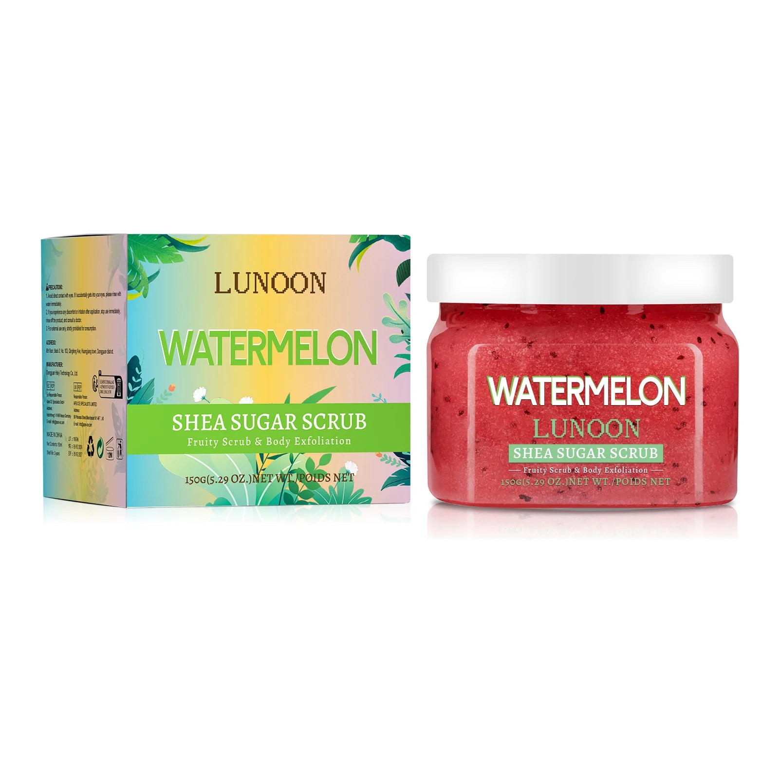 Natural Watermelon & Shea Butter Sugar Scrub 150g - Hydrating Body Polish for Smooth, Glowing Skin on Elbows, Knees & Legs.