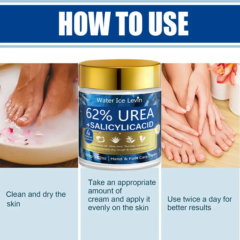 Urea & Salicylic Acid Hand & Foot Cream - Natural Formula, Moisturizing for Extremely Dry Rough Skin