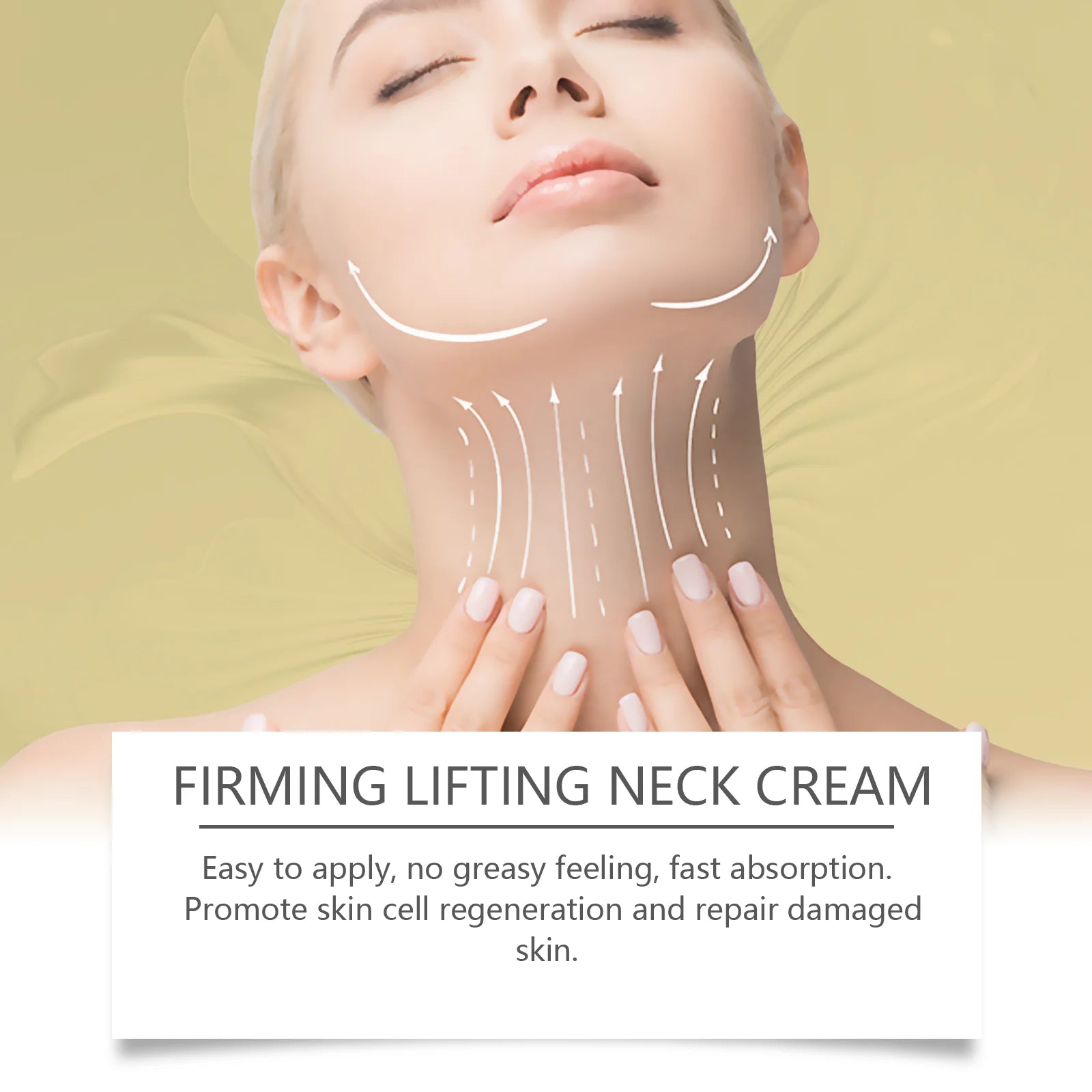AH-8 Firming Neck Cream with Roller Moisturizing Tightening Lotion Jawline Double Chin Lifting Massage Anti Aging Neck Skin Care