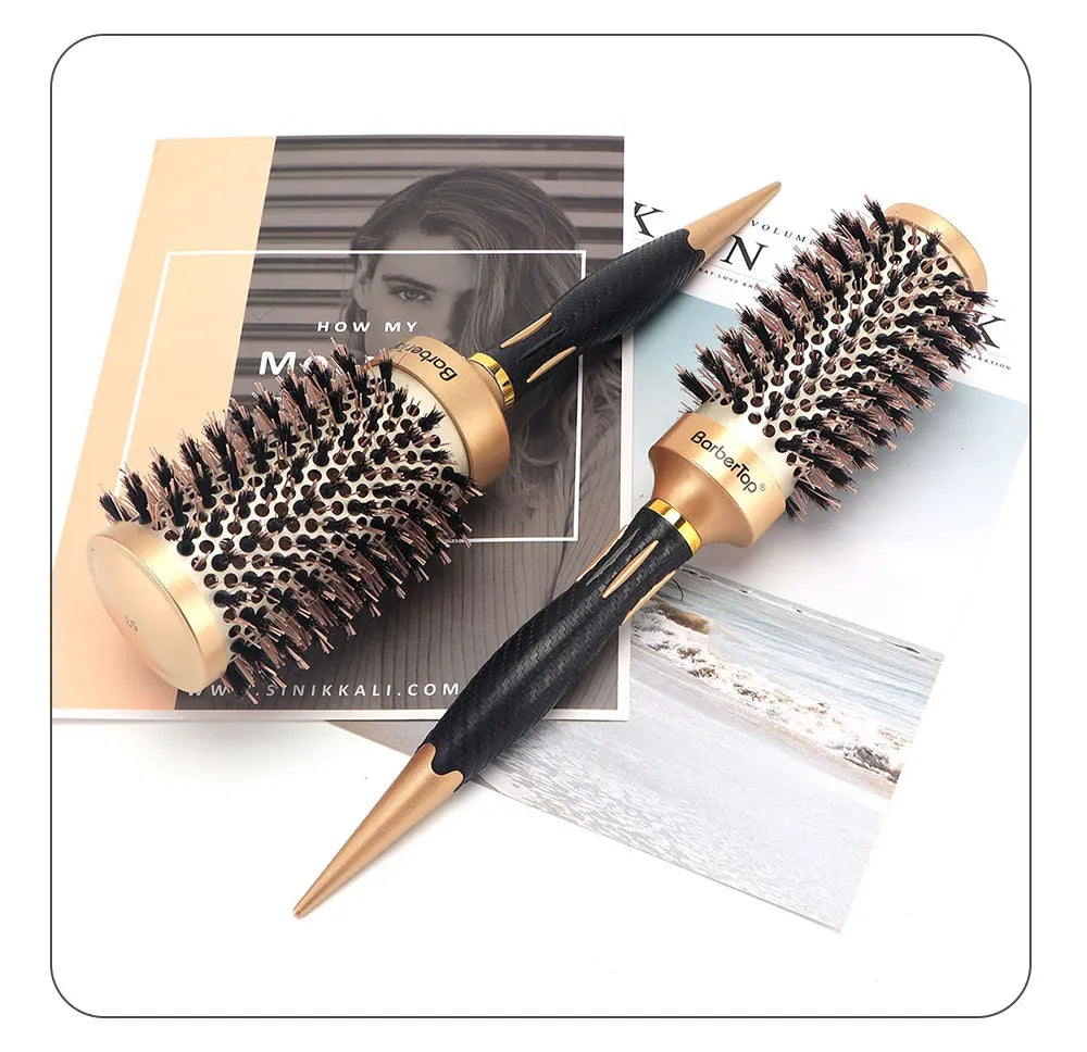 Hair Salon Round Rolling Hairdressing Comb Professional Women Straight Curly Combs Barbershop Curling Styling Tools Supplies