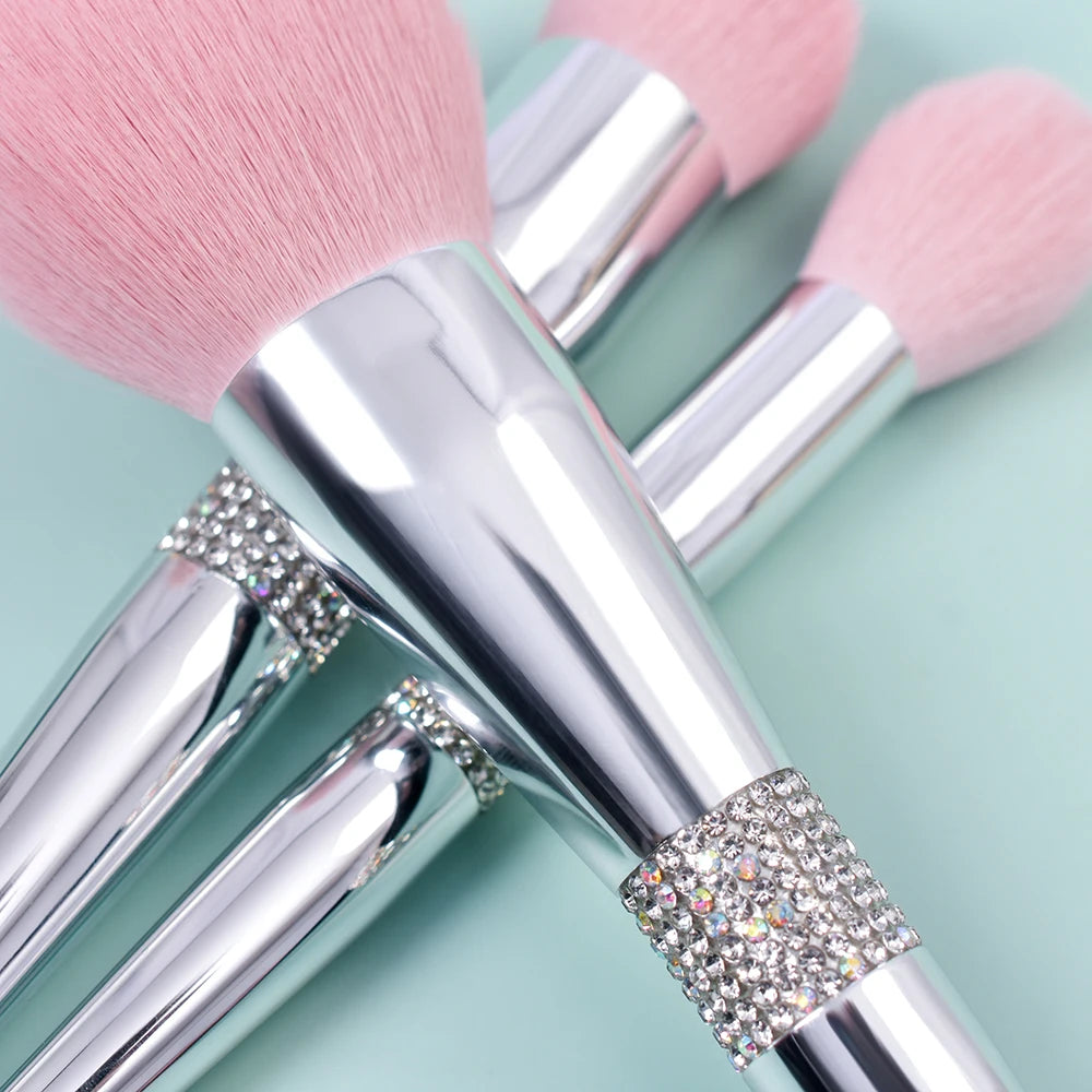 Diamond Makeup Brushes Set Powder Foundation Blush Contour Eyeshadow Brow Lashes Cosmetic Brushes Beauty Tools
