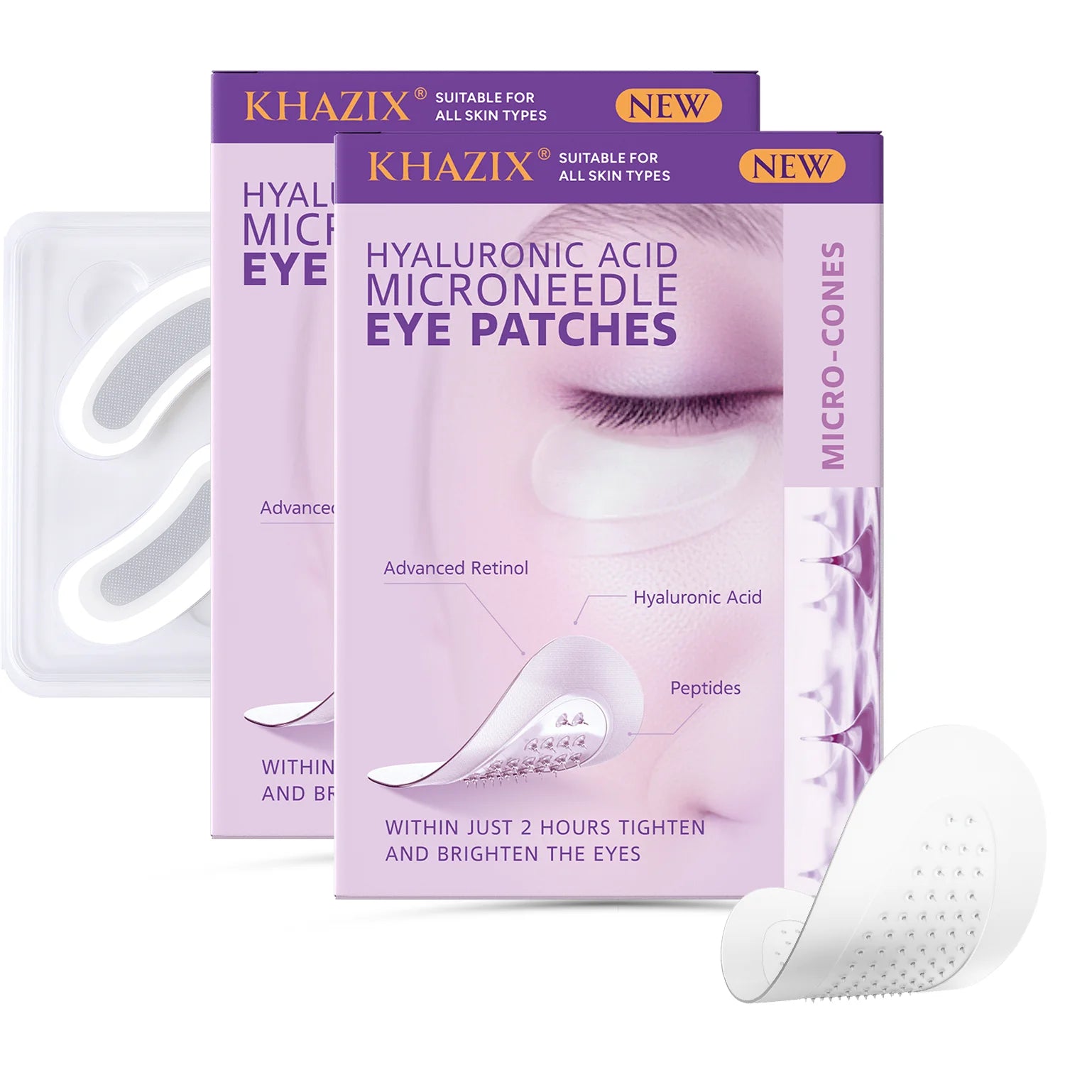 Retinol microneedle patches for targeted wrinkle care.