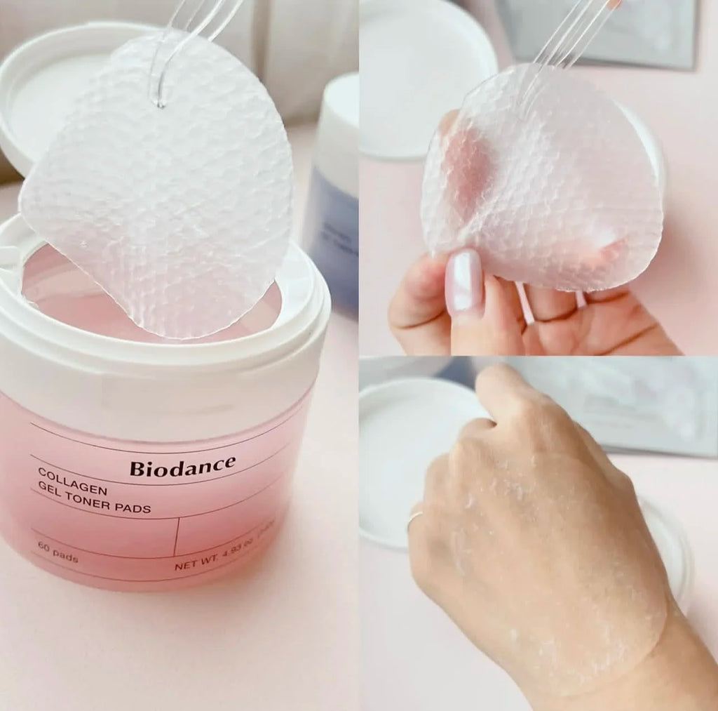 Biodance Collagen Gel Toner Pads – Hyaluronic Acid Hydration & Nicotinamide Whitening Care