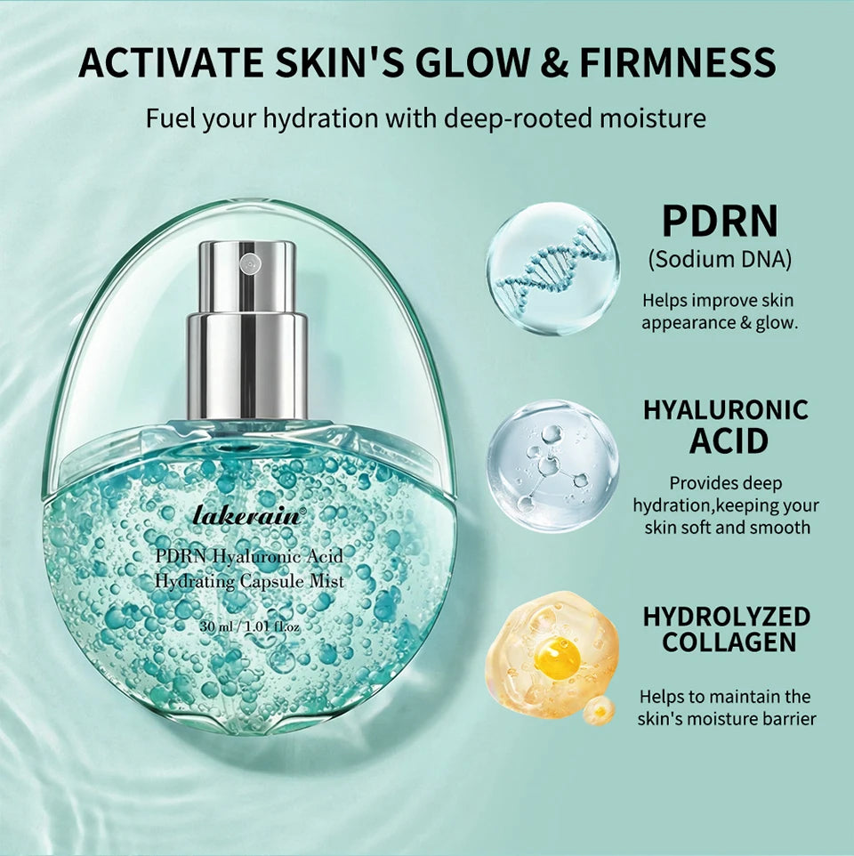PDRN Collagen Glow Facial Serum Spray Instant Plumping Firming Deep Moisture Hydrating Face Mist  Korean Skincare