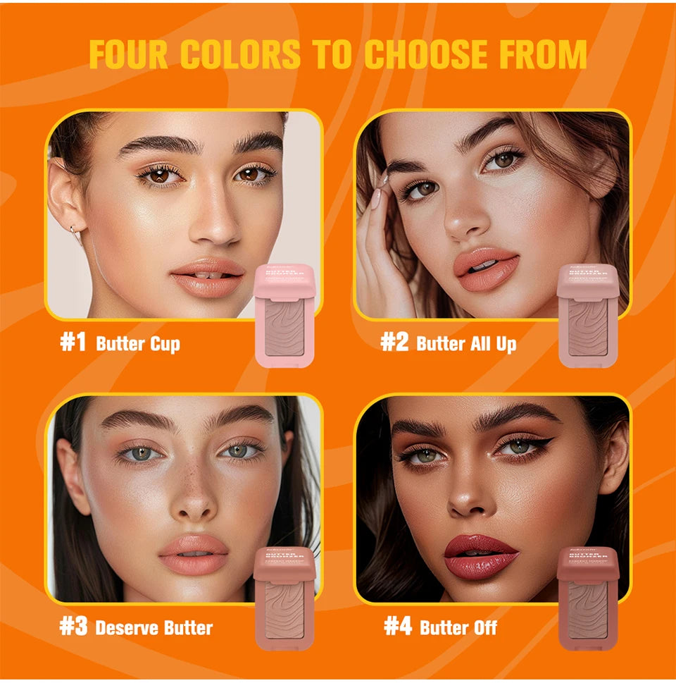 Lakerain Butter Bronzer Cream Women Waterproof Genteel Girl Nude Makeup Silky Shimmer Monochrome Blush Korean Face Cosmetics