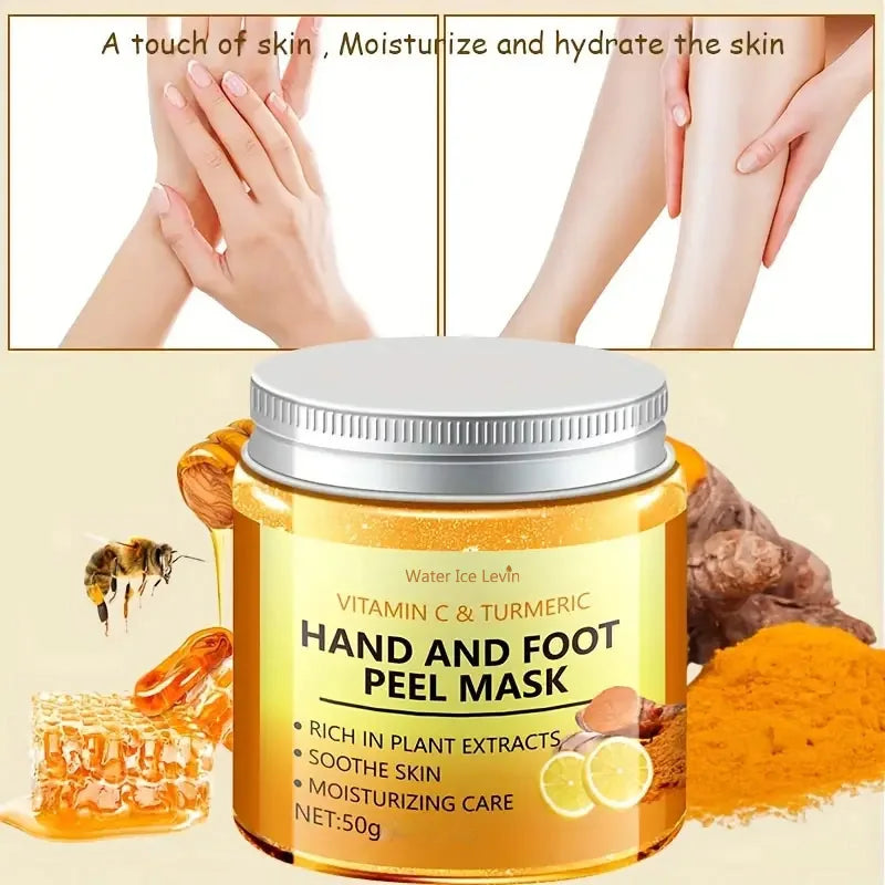 Vitamin C & Turmeric Hand Wax Mask – Smoothing, Brightening & Deep‑Cleansing Treatment for Hands and Feet.
