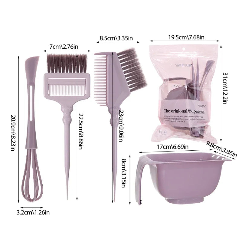 Complete Hair Coloring Kit, Reusable Salon‑Grade Comb Set