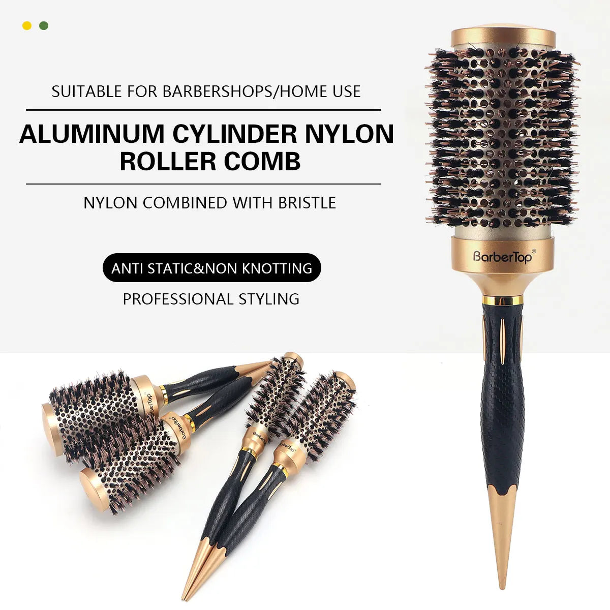 Hair Salon Round Rolling Hairdressing Comb Professional Women Straight Curly Combs Barbershop Curling Styling Tools Supplies