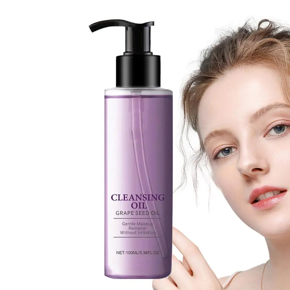 Facial Cleansing Oil Non-Greasy Facial Cleanser Moisturizing Grape Oil Makeup Remover Mild Non-irritating face Cleansing oil
