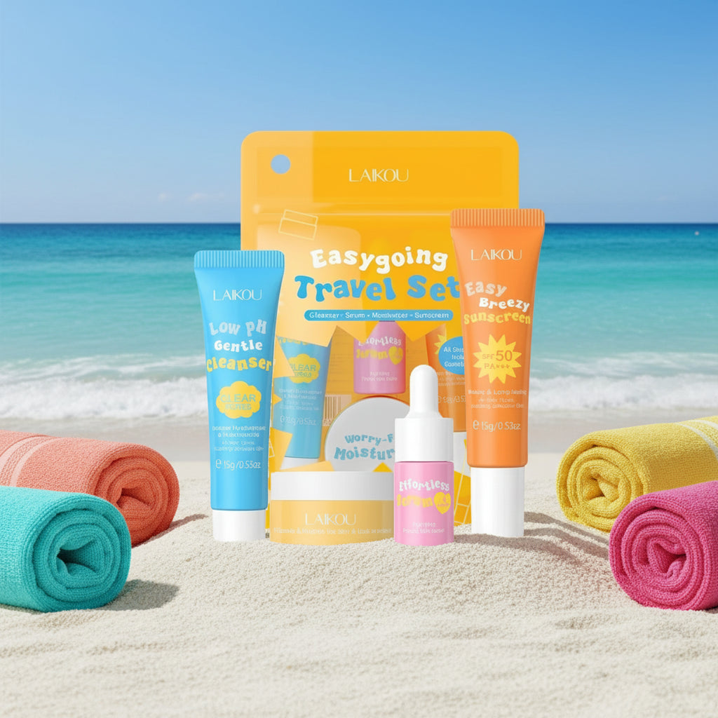 4pcs/set LAIKOU Skin Care Sets Facial Cleanser Serum Face Cream Facial Sunscreen Anti-Aging Whitening Creams Facial Skin Care