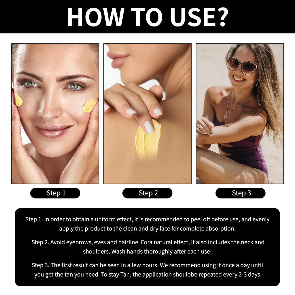 Self‑Tanning & Suntan Shield Cream – Long‑Lasting Face & Body Bronzer for a Natural Sun‑Kissed Glow