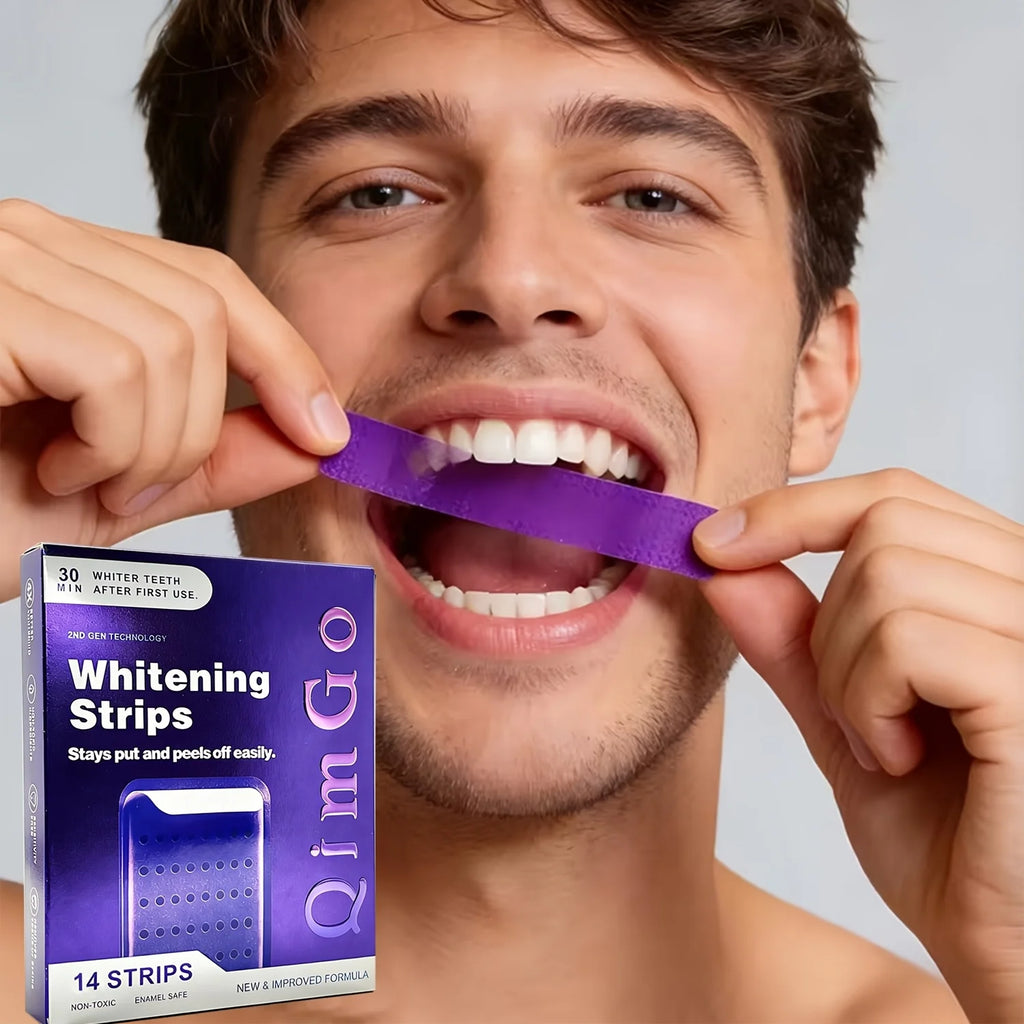 4Pcs Purple Teeth Whitening Strips 2.0 – Professional Stain Removal & Brightening Oral Care