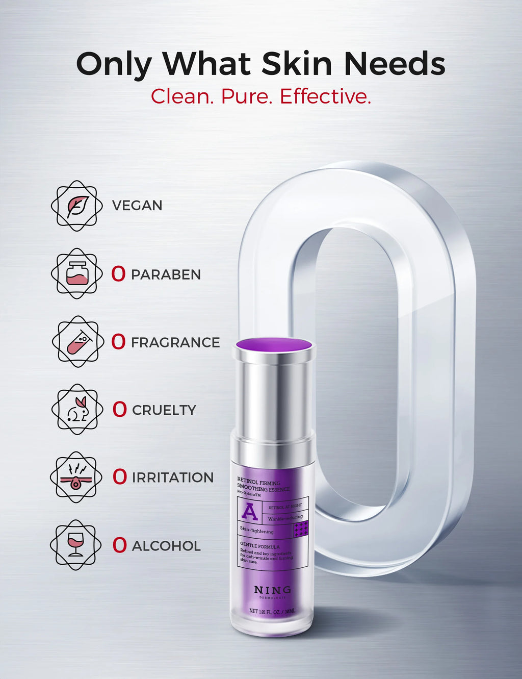 NING Retinol Serum 30ml x3 – Beginner Night Essence for Firming Care, Smooth-Looking Lines & Radiant Skin