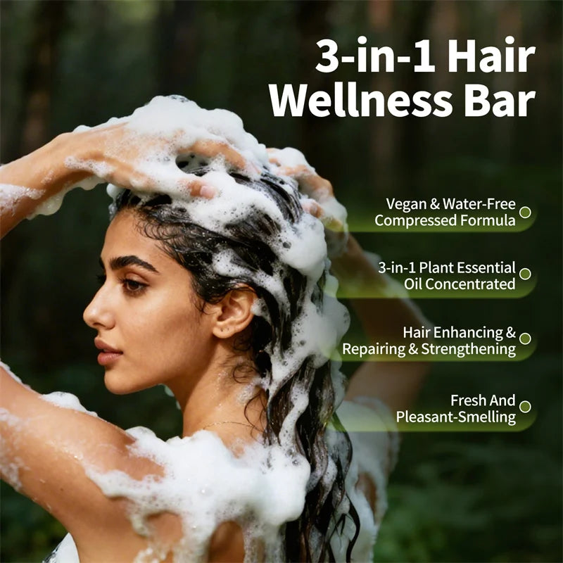 Usman Grass & Platycladus Herbal Shampoo Bar – Natural Hair‑Loss Care, Root Strengthening, Oil‑Control & Scalp‑Cleansing Growth Formula