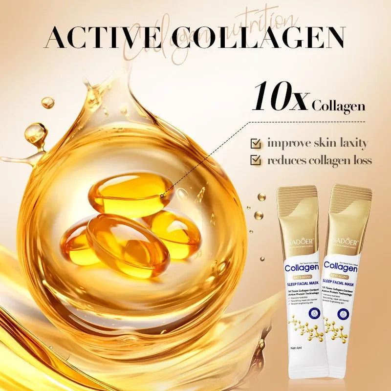 Deep hydration for soft, supple skin SADOER Collagen Sleeping Facial Masks.
