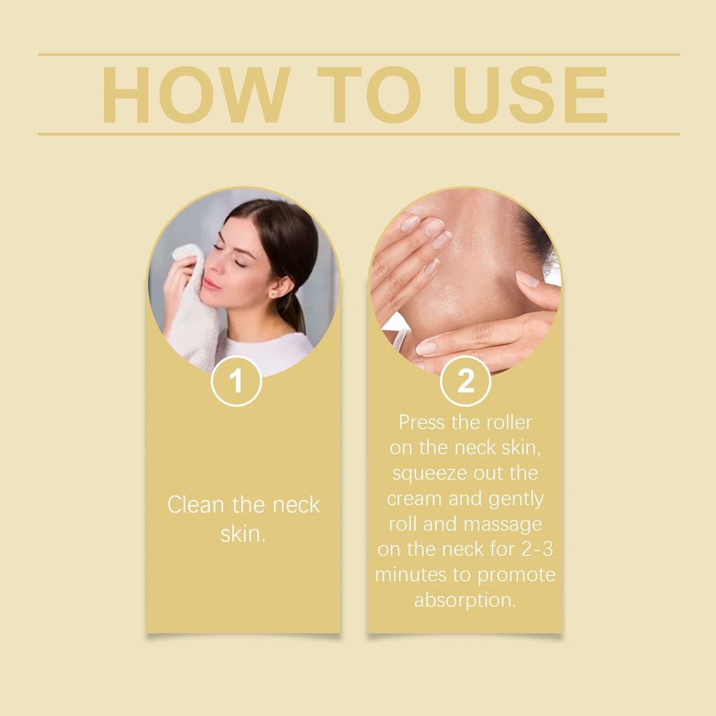 AH-8 Firming Neck Cream with Roller Moisturizing Tightening Lotion Jawline Double Chin Lifting Massage Anti Aging Neck Skin Care