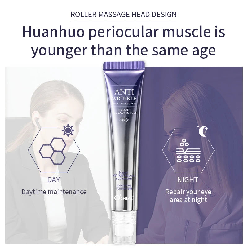 O’CHEAL Anti‑Wrinkle &amp; Anti‑Dark Circle Eye Cream with Roller Massager – 20g
