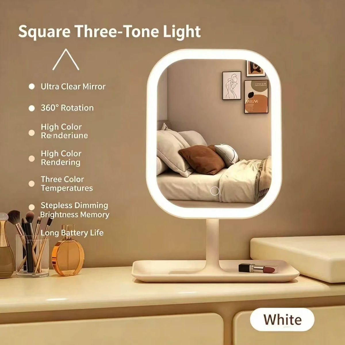Vanity Mirror 3 Color Light LED Makeup Mirror