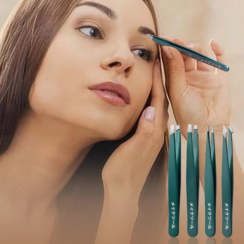 Beauty Tools Eyebrow Tweezer Stainless Steel Hair Removal Clip for Eyelash Extension Tweezer Colorful Professional Make