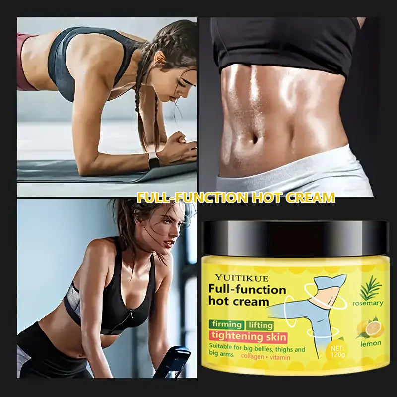 Full-function Hot Cream 120g - Firming, Lifting & Tightening, Rosemary & Lemon Formula for Belly, Thighs & Arms