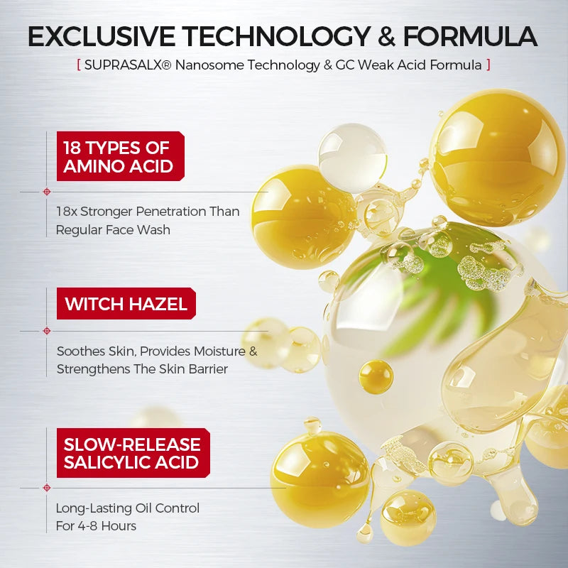 Amino Acid Facial Cleanser 100g – Salicylic Acid + Centella, Gentle Soothing Hydration & Oil Balance Care