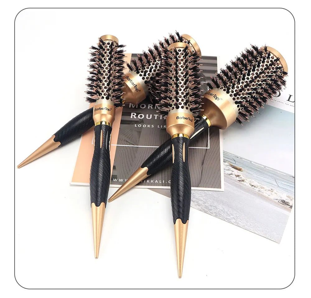 Hair Salon Round Rolling Hairdressing Comb Professional Women Straight Curly Combs Barbershop Curling Styling Tools Supplies