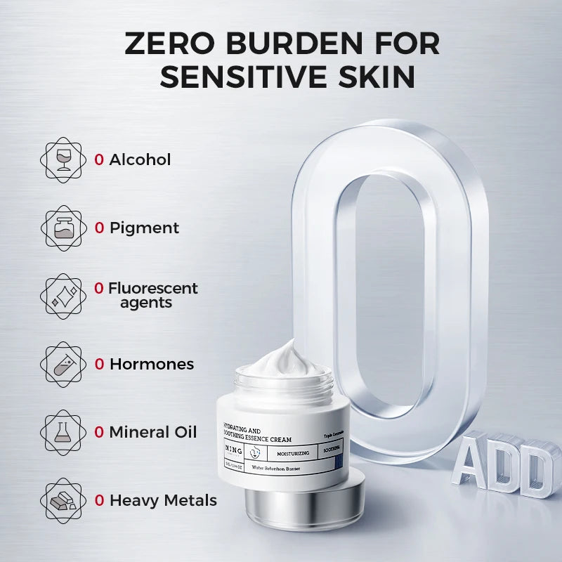 Hydrating Soothing Essence Cream – Collagen, Ceramides, Hyaluronic Acid & Plant Extracts for Moisture & Skin Barrier Support