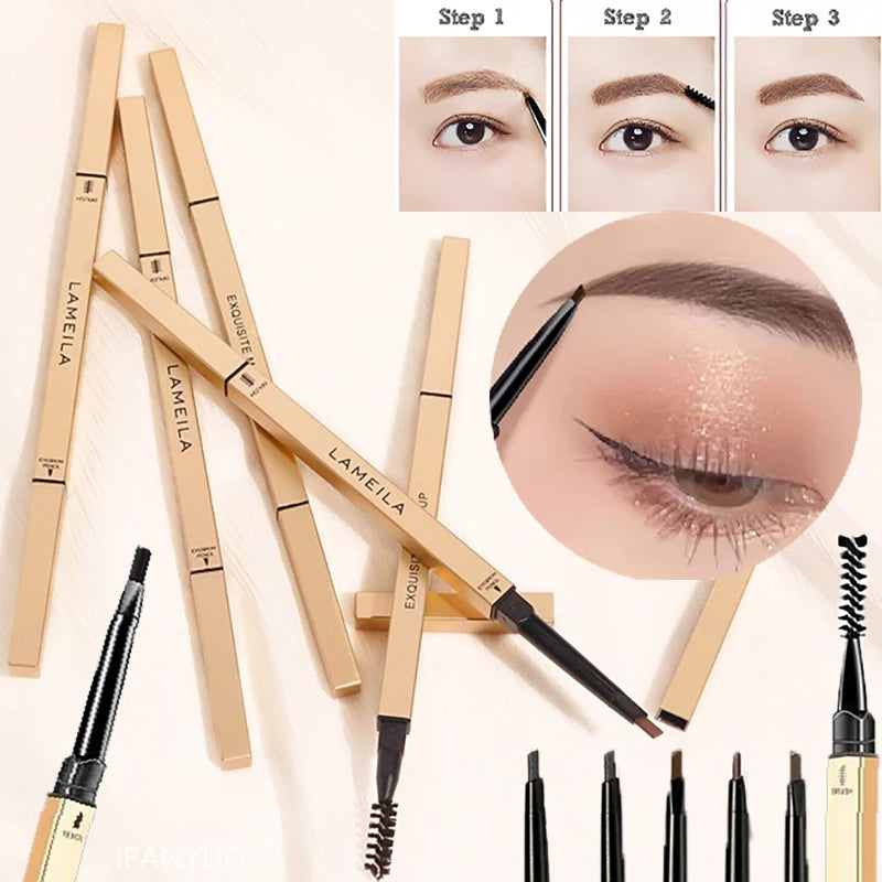 Double‑Head Brow Pencil & Brush – Long‑Wear, Smudge‑Proof Eyebrow Pen for Defined Brows