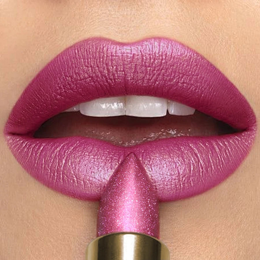 Metallic Glitter Shiny Lipstick Lip Tint,Waterproof Lip Senior Matte Lip Makeup Gifts for Women Cosmetic Lip Glaze