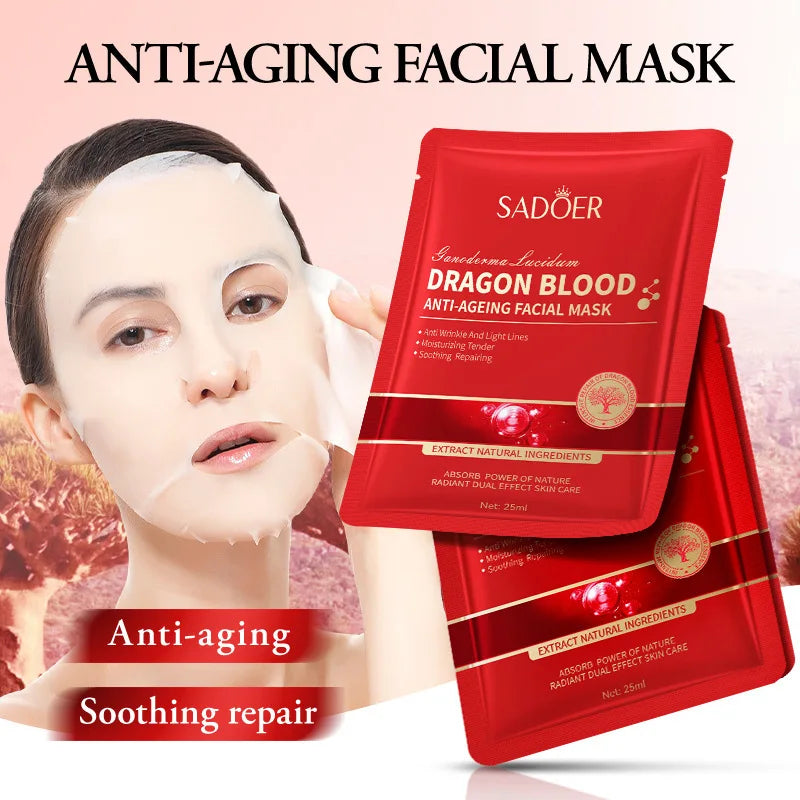 SADOER Dragon Blood Facial Masks for Face Moisturizing Anti-aging Hydrating Face Mask Facial Skin Care Products