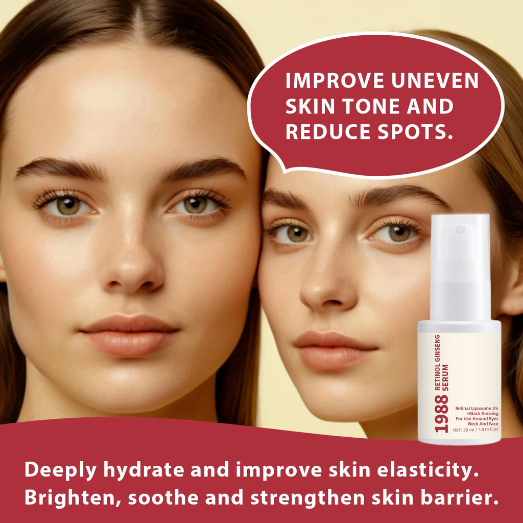 Seoul 1988 Korean Black Ginseng Retinol Serum with Niacinamide & Vitamin C - Hydrating Facial Ampoule for Daily Skin Care