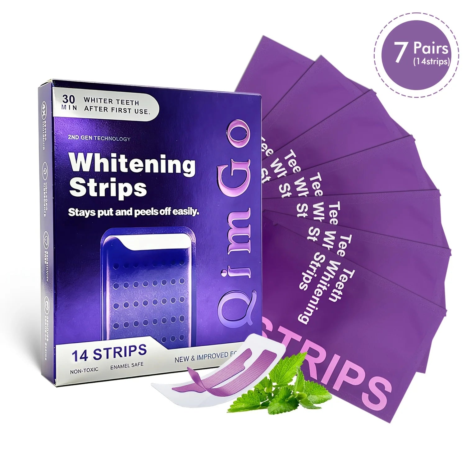 4Pcs Purple Teeth Whitening Strips 2.0 – Professional Stain Removal & Brightening Oral Care