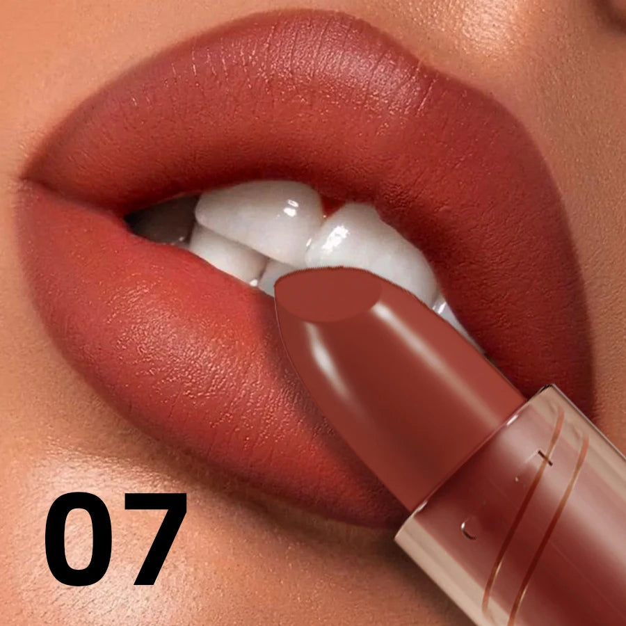 Waterproof Matte Lipstick – Long‑Lasting Red, Pink & Brown Lip Tint for Korean Makeup Looks