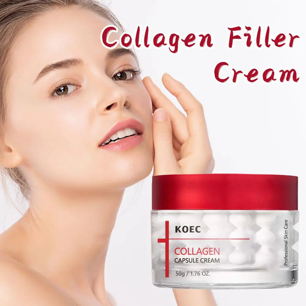 KOEC Collagen Capsule Cream 50g Improve Dryness And Fine Lines Professional Skin Care Firming Hydrating Collagen Face Cream