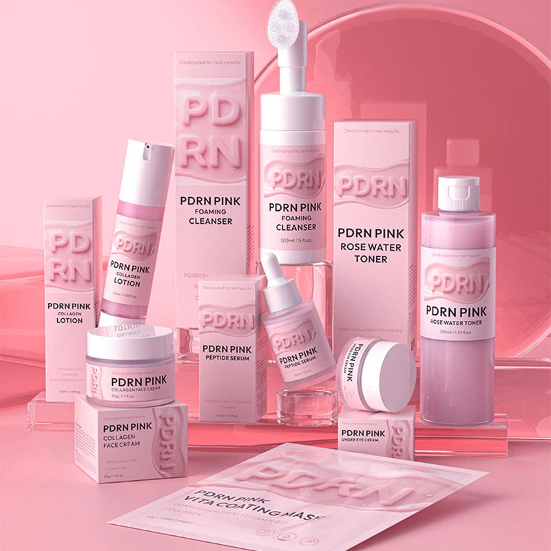 PDRN Pink Skincare Set – Salmon DNA Collagen Glow Mask for Lifting, Firming & Deep Moisturizing Care