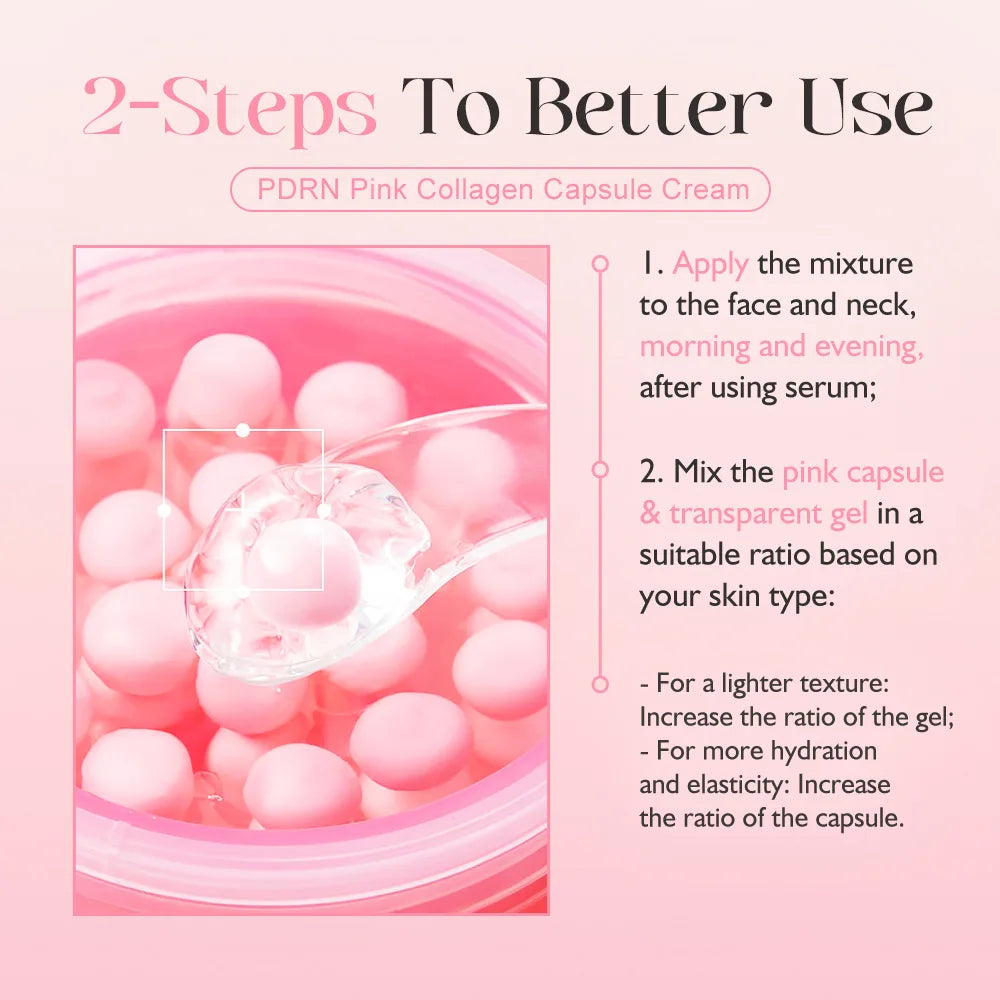 KOEC PDRN Pink Collagen Capsule Cream Anti-Wrinkle Hydrating Glowing Increase Elasticity 5% Niacinamide Hydrolyzed Collagen