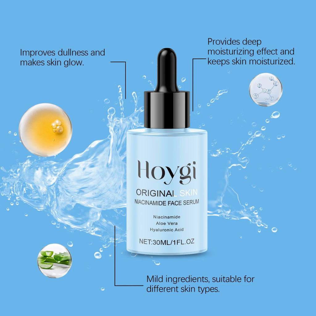 Hoygi Nicotinamide Face Serum for Reduce Melanin Fade Dark Spot Repair Nourishing Blue Copper Titanium Facial Skin Care Essence