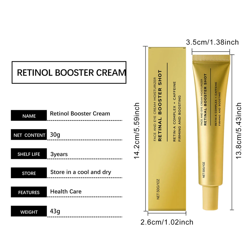 Face & Eye Cream Booster Shot Retinol Alternative Caffeine Firming Reduce Fine Lines Pores Skin Barrier Moisturizer
