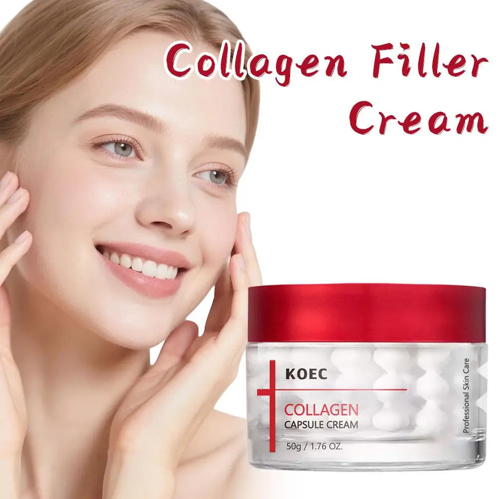 KOEC Collagen Capsule Cream 50g Improve Dryness And Fine Lines Professional Skin Care Firming Hydrating Collagen Face Cream