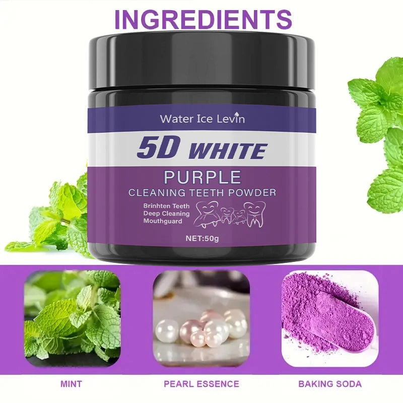 Purple Whitening Tooth Powder – Deep Clean & 5‑Day Brightening