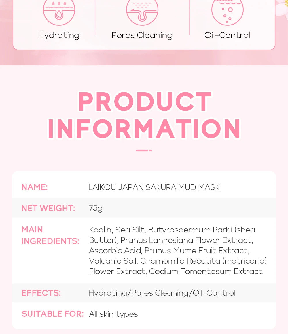 Facial Products Kit LAIKOU Sakura Skin Care Set