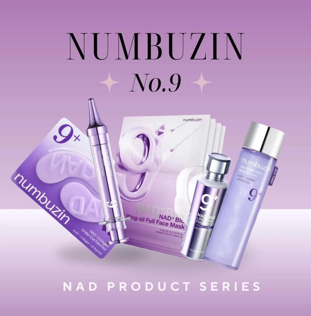 Numbuzin No.9+ Anti‑Aging Set – Time‑Reversing Essence, Retinol Eye Cream & PDRN Toner Routine