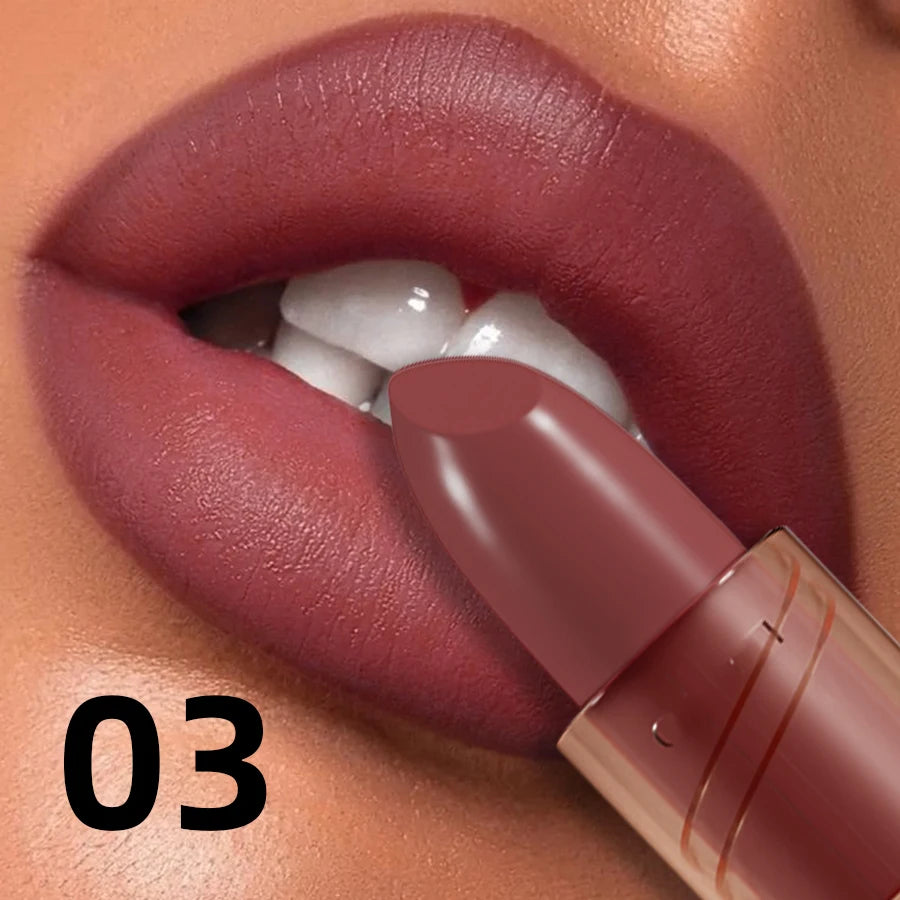 Waterproof Matte Lipstick – Long‑Lasting Red, Pink & Brown Lip Tint for Korean Makeup Looks