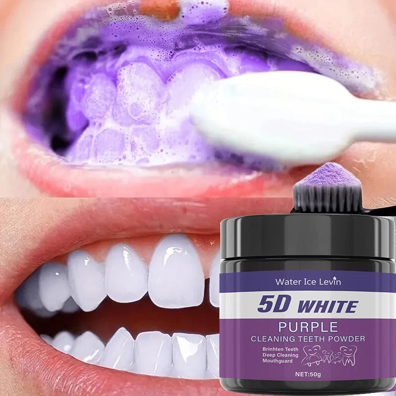Purple Whitening Tooth Powder – Deep Clean & 5‑Day Brightening